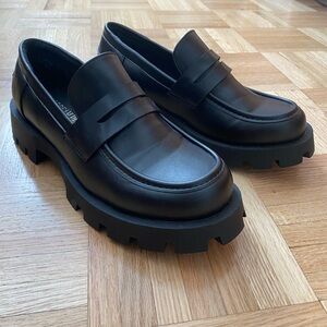 Black loafers